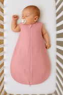 Muślinowy śpiworek dla dzieci zaokrąglony M 6-12 mcy letni TOG 1.0 - pastel pink