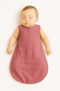 Muślinowy śpiworek dla dzieci zaokrąglony M 6-12 mcy letni TOG 1.0 - róż retro