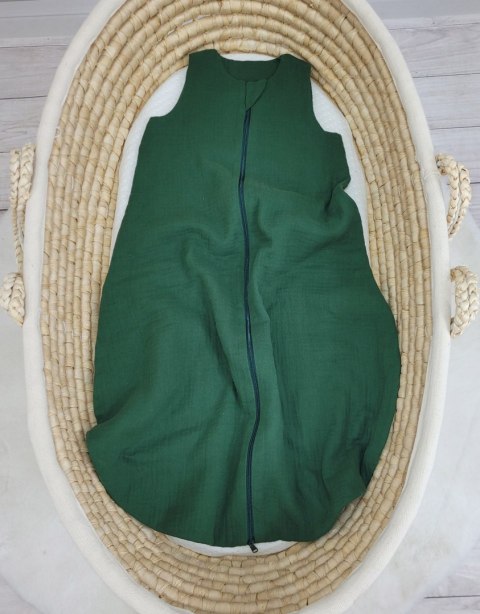 Muślinowy śpiworek dla dzieci zaokrąglony M 6-12 mcy letni TOG 1.0 - zieleń lasu