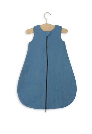 Muślinowy śpiworek dla dzieci zaokrąglony S 0-6 mcy letni TOG 1.0 - brudny niebieski