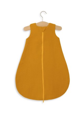 Muślinowy śpiworek dla dzieci zaokrąglony S 0-6 mcy letni TOG 1.0 - musztardowy