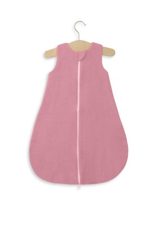 Muślinowy śpiworek dla dzieci zaokrąglony S 0-6 mcy letni TOG 1.0 - róż retro