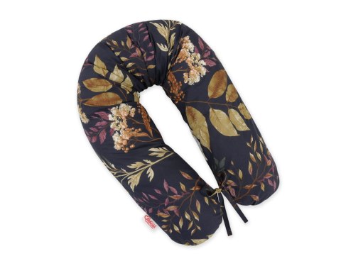 Poduszka ciążowa Longer dla kobiet w ciąży do spania + zdejmowana poszewka - Floristic granat