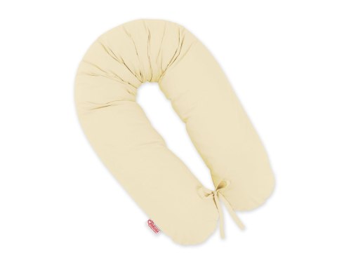 Poduszka ciążowa Longer dla kobiet w ciąży do spania + zdejmowana poszewka - Kremowa