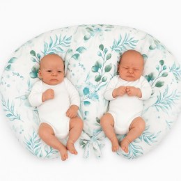Poduszka rogal do karmienia bliźniąt + zdejmowana poszewka - eucaliptus mint