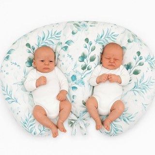 Poduszka rogal do karmienia bliźniąt + zdejmowana poszewka - eucaliptus mint