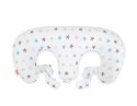 Poduszka rogal do karmienia bliźniąt + zdejmowana poszewka - gwiazdy szaro-niebieskie