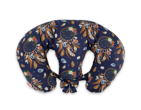 Poduszka rogal do karmienia bliźniąt + zdejmowana poszewka - łapacze snów granatowe