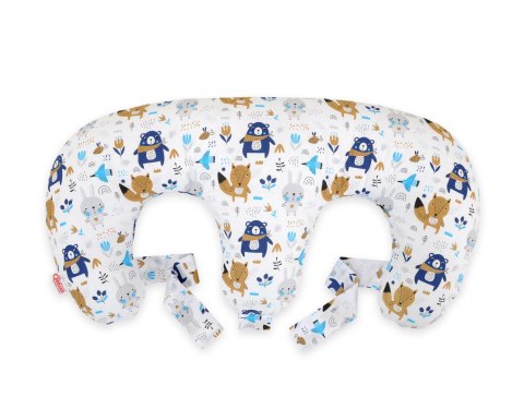 Poduszka rogal do karmienia bliźniąt + zdejmowana poszewka - misie granatowe