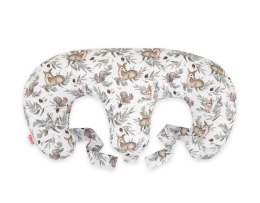 Poduszka rogal do karmienia bliźniąt + zdejmowana poszewka - woodland olive