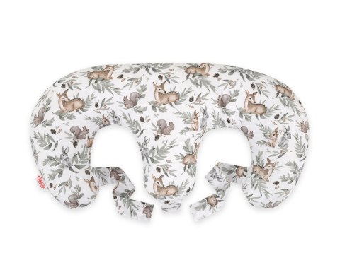 Poduszka rogal do karmienia bliźniąt + zdejmowana poszewka - woodland olive