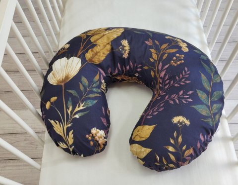 Poduszka rogal do karmienia fasolka + zdejmowana poszewka - Floristic granat