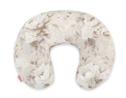 Poduszka rogal do karmienia fasolka + zdejmowana poszewka - Peonies beige