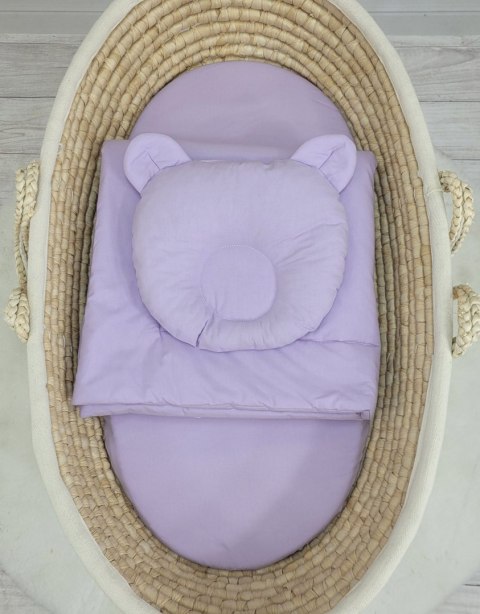 Pościel dla niemowląt z wypełnieniem kołderka i poduszka Miś - zestaw 2cz. - fioletowa