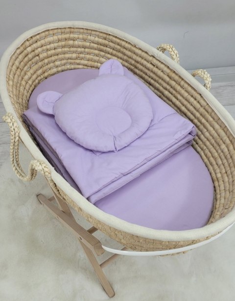 Pościel dla niemowląt z wypełnieniem kołderka i poduszka Miś - zestaw 2cz. - fioletowa