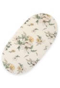 Prześcieradło bawełniane do kosza Mojżesza Boho wózka gondoli 75x35 cm - Clematis on beige