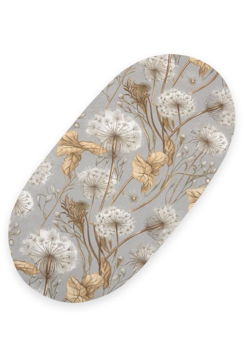 Prześcieradło bawełniane do kosza Mojżesza Boho wózka gondoli 75x35 cm - Dmuchawce na szarości