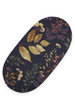 Prześcieradło bawełniane do kosza Mojżesza Boho wózka gondoli 75x35 cm - Floristic granat