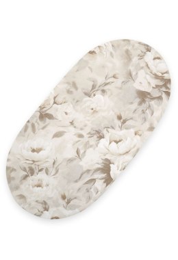 Prześcieradło bawełniane do kosza Mojżesza Boho wózka gondoli 75x35 cm - Peonies beige