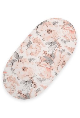 Prześcieradło bawełniane do kosza Mojżesza Boho wózka gondoli 75x35 cm - Róże sepia