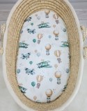 Prześcieradło bawełniane do kosza Mojżesza Boho wózka gondoli 75x35 cm - Sky adventure