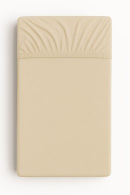 Prześcieradło bawełniane z gumką do łóżeczka 120x60 cm - beżowe