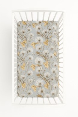 Prześcieradło bawełniane z gumką do łóżeczka 120x60 cm - dmuchawce