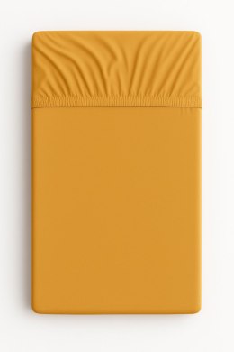 Prześcieradło bawełniane z gumką do łóżeczka 120x60 cm - musztardowe