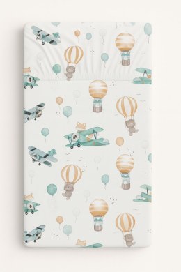 Prześcieradło bawełniane z gumką do łóżeczka 120x60 cm - sky adventure