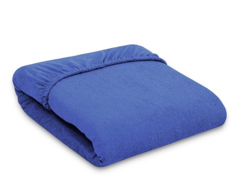 Prześcieradło frotte z gumką do łóżeczka 140x70cm - ciemny niebieski