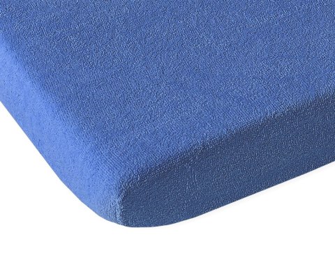 Prześcieradło frotte z gumką do łóżeczka 140x70cm - ciemny niebieski