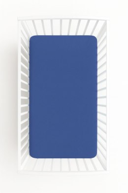 Prześcieradło jersey bawełna z gumką do łóżeczka 120x60cm - ciemny niebieski