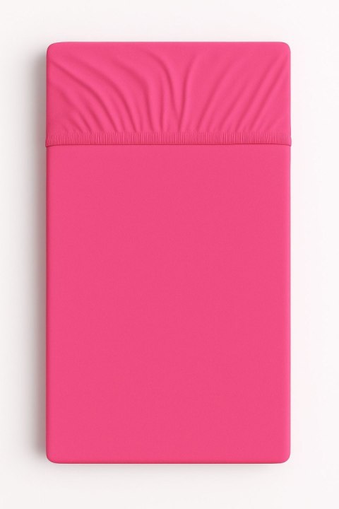 Prześcieradło jersey bawełna z gumką do łóżeczka 120x60cm - ciemny róż