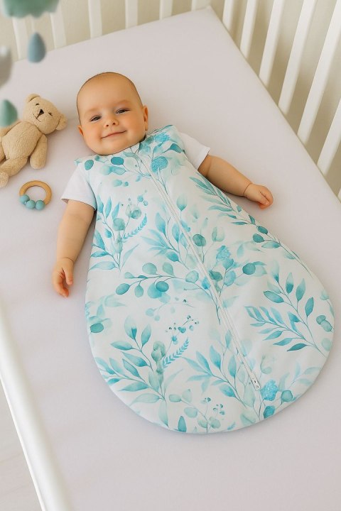 Śpiworek dla dzieci bawełniany zaokrąglony S 0-6 mcy letni TOG 1.0 - eucaliptus mint