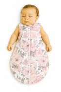 Śpiworek dla dzieci bawełniany zaokrąglony S 0-6 mcy letni TOG 1.0 - róże sepia