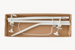 Stelaż do baldachimu/moskitiery do łóżeczka trzyczęściowy, zapakowany w kartonik i folię