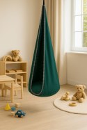 Wisząca huśtawka hamak kokon My Sweet Baby - butelkowa zieleń