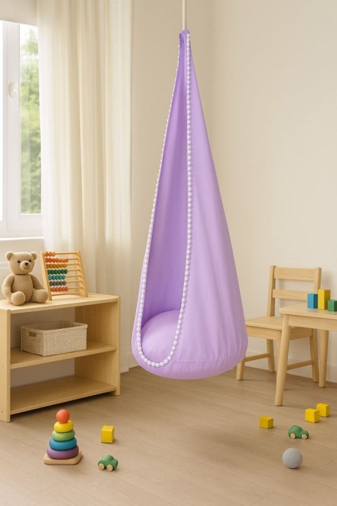 Wisząca huśtawka hamak kokon My Sweet Baby - fioletowa