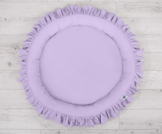 Zestaw: baldachim wiszący do pokoju dziecięcego bawełniany i gniazdko z falbanką - fioletowy