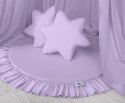 Zestaw: baldachim wiszący do pokoju dziecięcego bawełniany i mata z falbanką - fioletowy
