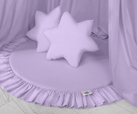 Zestaw: baldachim wiszący do pokoju dziecięcego bawełniany i mata z falbanką - fioletowy