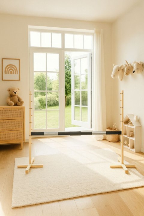 Belka do przeszkody do skakania na Hobby Horse - czarno-srebrna - 160 cm