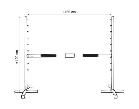 Belka do przeszkody do skakania na Hobby Horse - czarno-srebrna - 160 cm