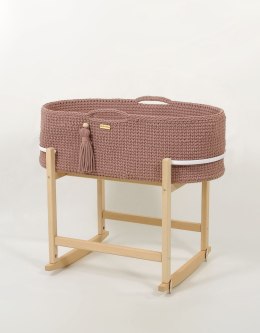 Kosz Mojżesza BOHO Handmade z kołyską - mauve
