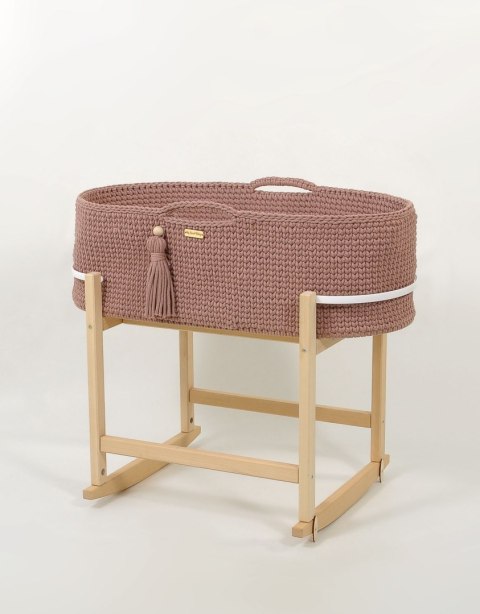 Kosz Mojżesza BOHO Handmade z kołyską - mauve
