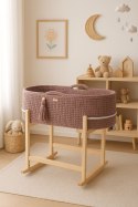 Kosz Mojżesza BOHO Handmade z kołyską - mauve