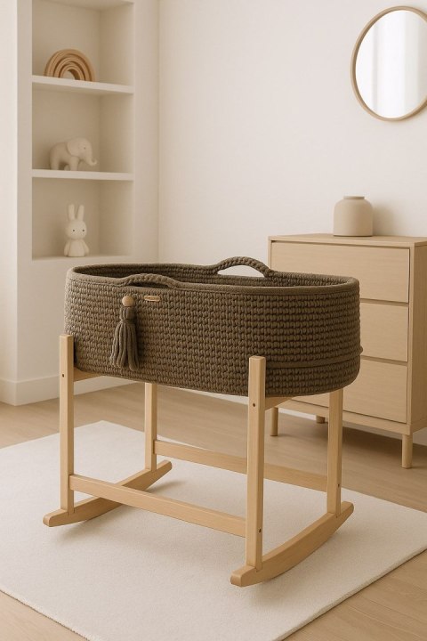 Kosz Mojżesza BOHO Handmade z kołyską - mocca