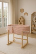 Kosz Mojżesza BOHO Handmade z kołyską - pastel pink