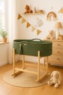 Kosz Mojżesza BOHO Handmade z kołyską - pistacjowy