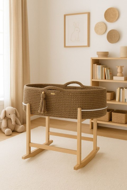 Kosz Mojżesza BOHO Handmade z kołyską - sand